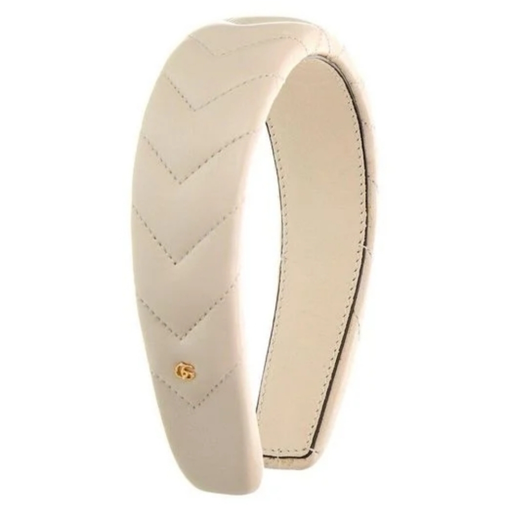 Gucci Cream and Gold Quilted Headband
